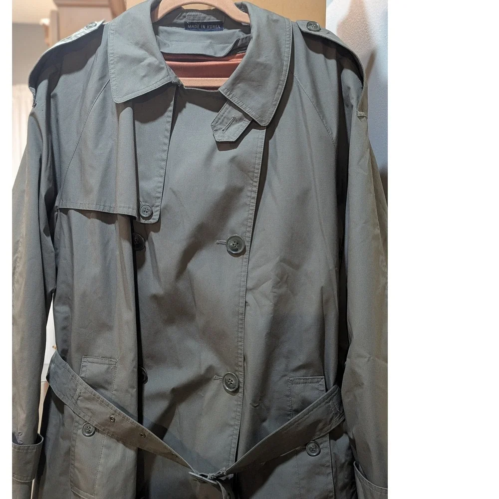 Bradley Jons for Gruner‎ & Co Olive Green Trench Coat Removable Liner 40 Short